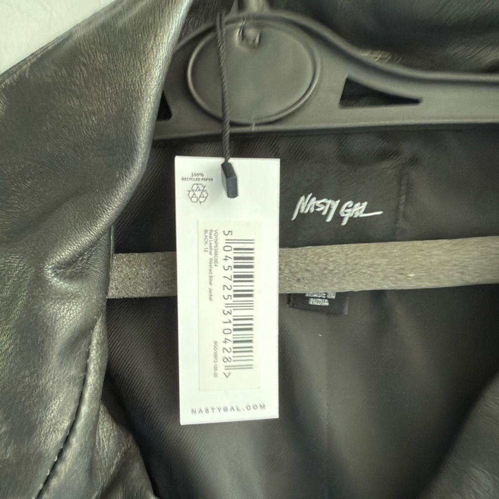 Nasty Gal Real Leather Washed Moto Jacket - Picture 7 of 13